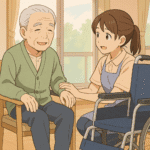 介護を受ける男性