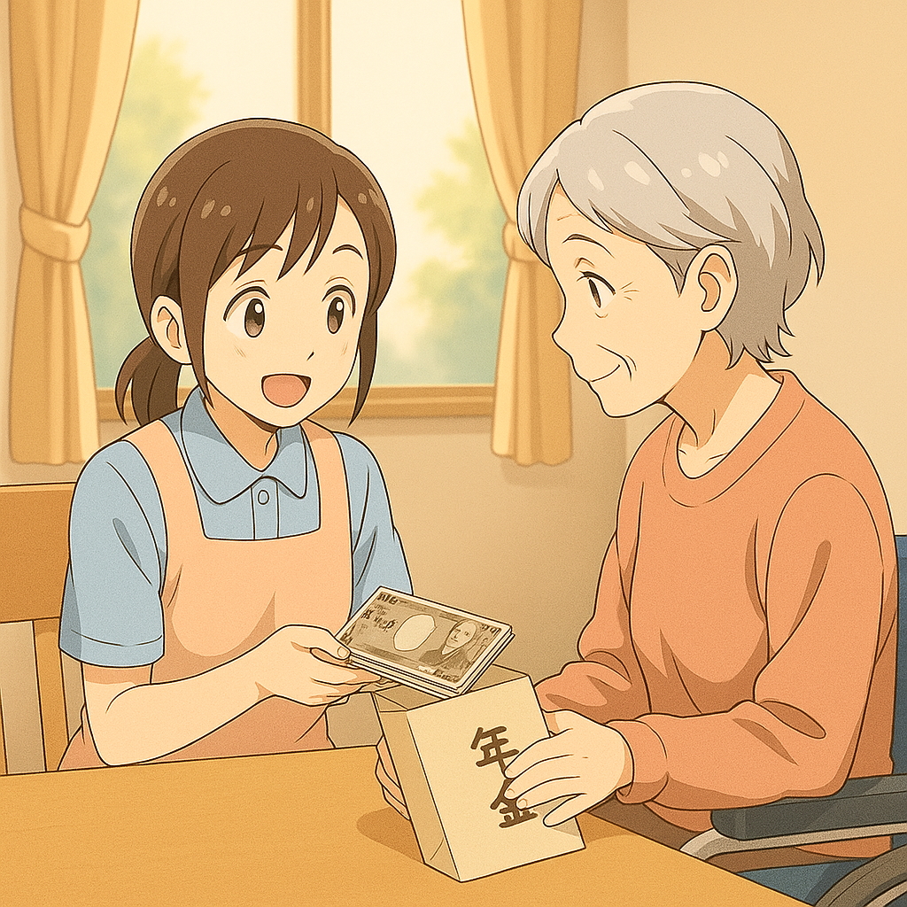 年金を受け取る高齢者