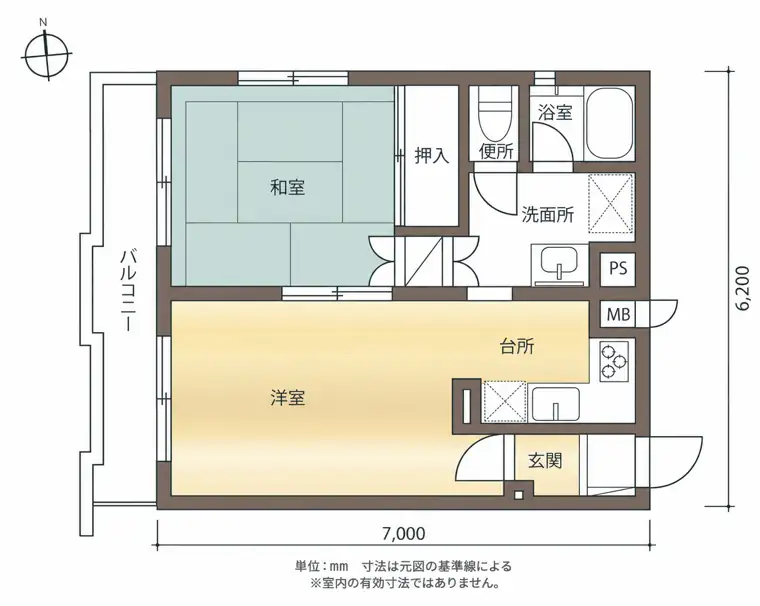つばさ南小泉 間取り図の例（和室＋洋室タイプ）